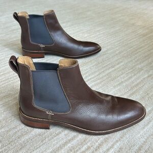 Cole Haan Boots Hawthorne Leather Pull-On Chelsea Boots Brown Leather Size 9M